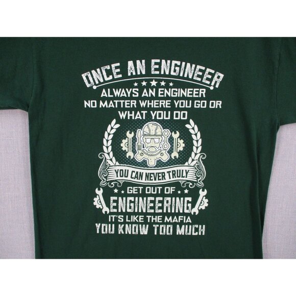 Once An Engineer Always An Engineer Humor Graphic Tee size L - Picture 2 of 7